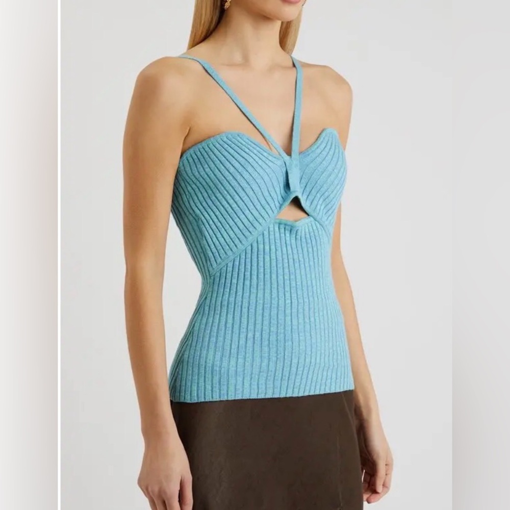 Anna Quan Odile Space-Dyed Ribbed Top - UK Size 8 (US Small)